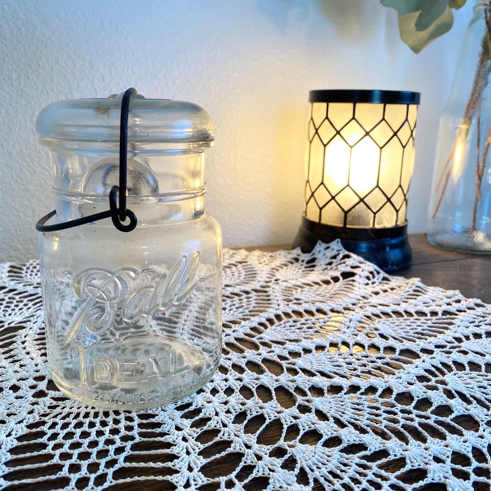 Vintage “Ball” Mason Jar with Wire Lock and Glass Lid